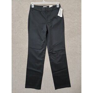 Dockers Metro Dress Pants Women 6 Long Black Ideal Fit Straight Curvy StretchNEW